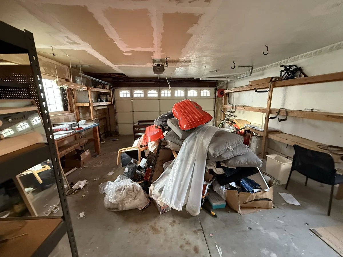 Garage full of stored clutter