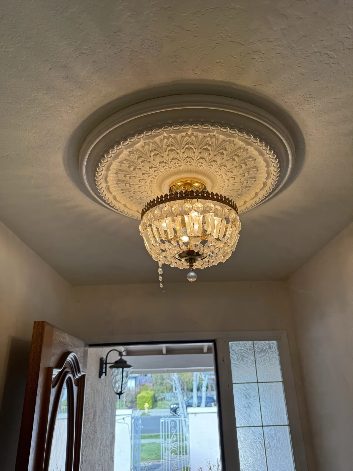 Dated ceiling fixture and medallion